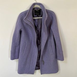 Purple J Crew stadium cloth cocoon coat